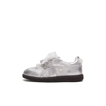 Champion Kids Low Top Kids' Skateboarding Shoes Sweetheart Girlish Silver Lace Kids'
