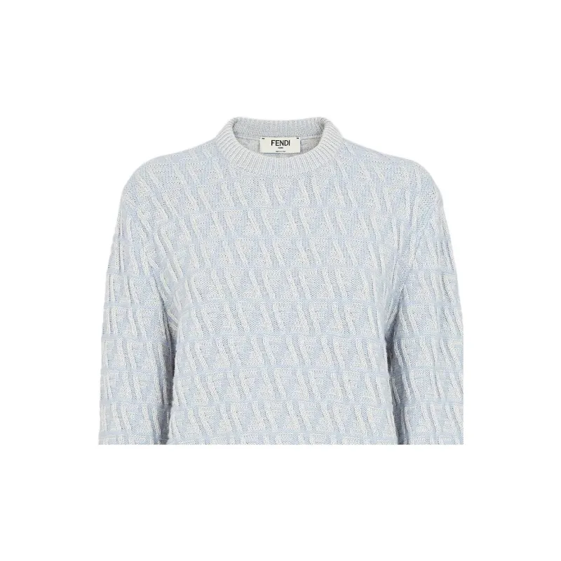 FENDI Monogrammed Crewneck Knitted Jumper-5