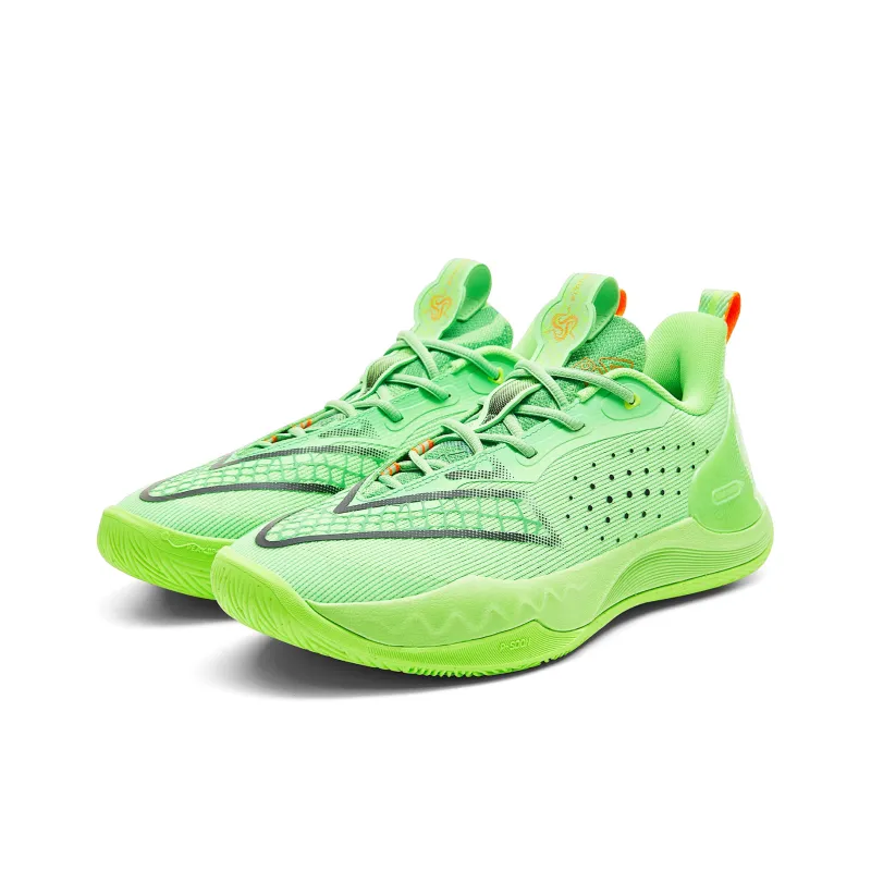 PEAK Basketball Shoes Men Low Top Electric Green-2
