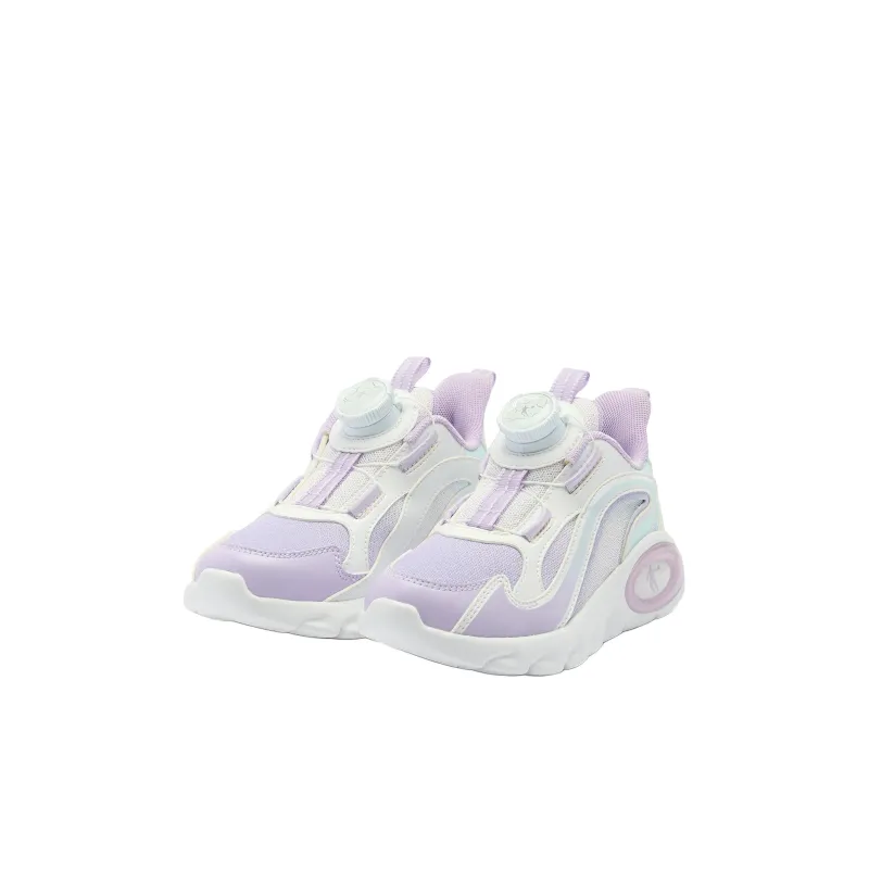 QIAODAN Anti Slip Wear Resistant Low Top Kids' Running Shoes Tulle Purple / Jordan White Children Aged 3 7 Years Old-2