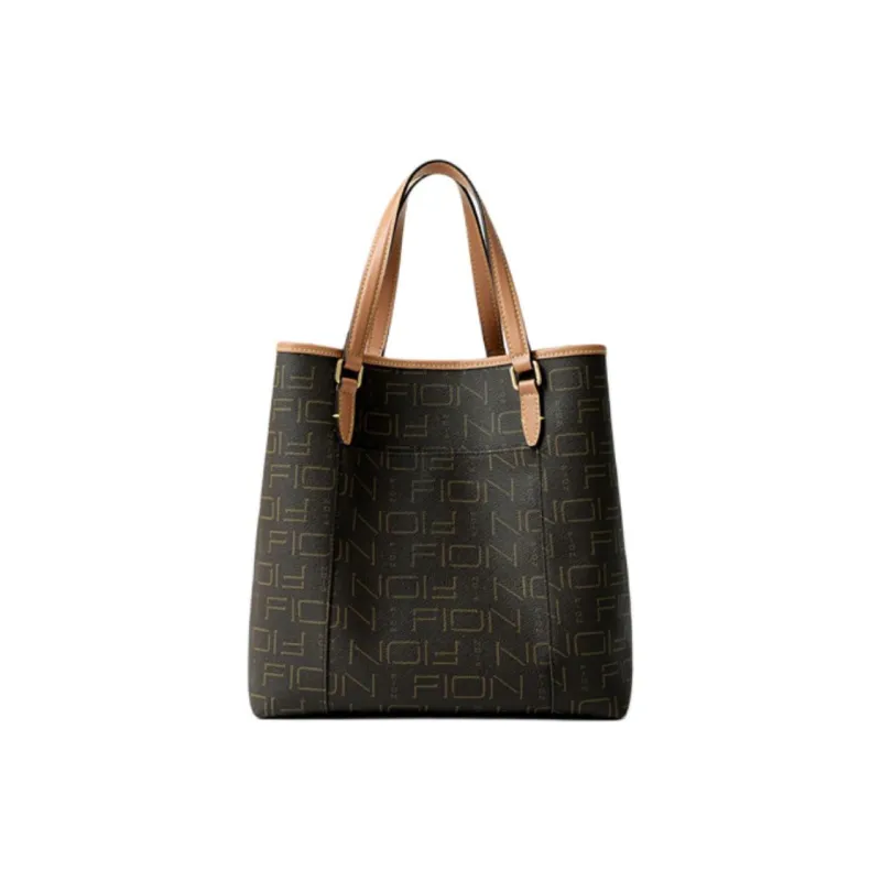 FION Canvas Canvas Bag Handbags Women's Brown Camel-9