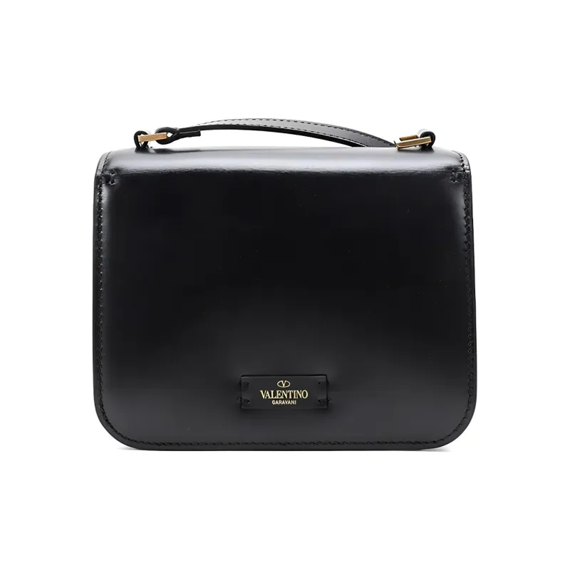 Valentino Leather Shoulder Bag Women's Black-3