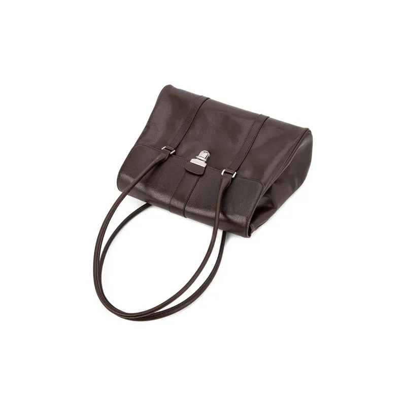 VENOF Cow Leather Shoulder Bag Women's Vegetable Tanned Brown/Vegetable Tanned Black-2