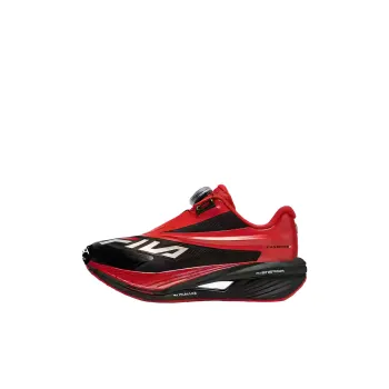 FILA KIDS BOA Slip Resistant Cushioning Low Top Kids' Running Shoes Fire Red Black Teenagers