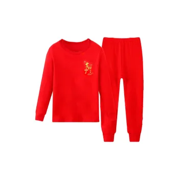 Cotton Gene Thermal Set Unisex Red