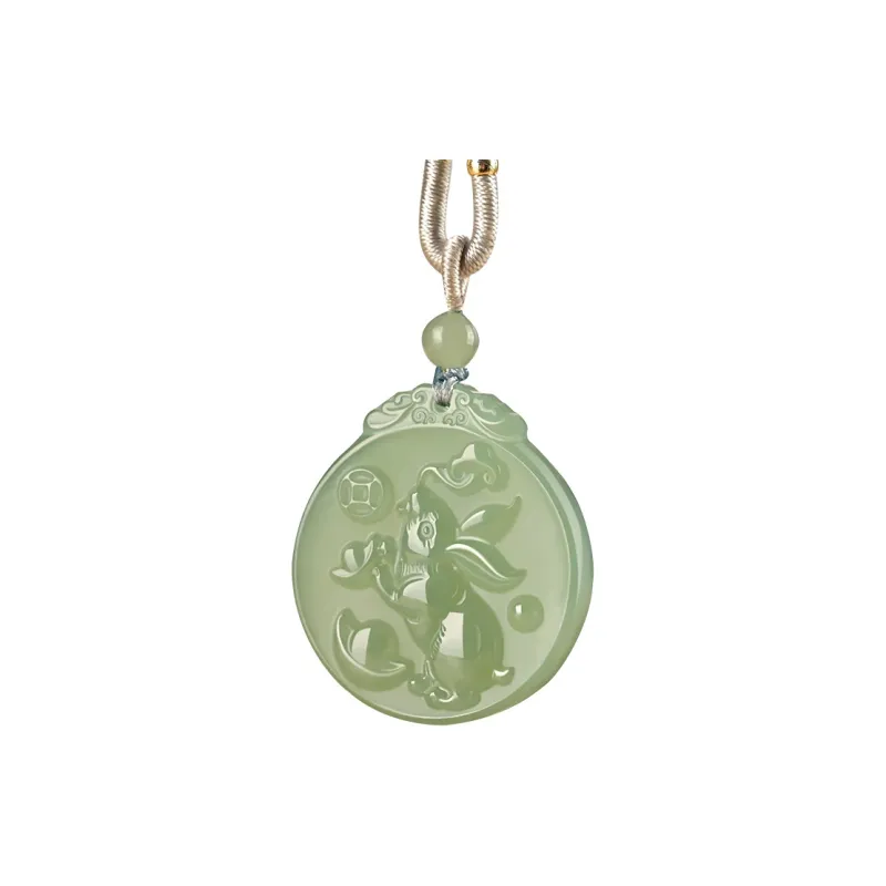 KUNYUYAO Hetian Jade Pendants Pale Greenish White Jade Unisex-21
