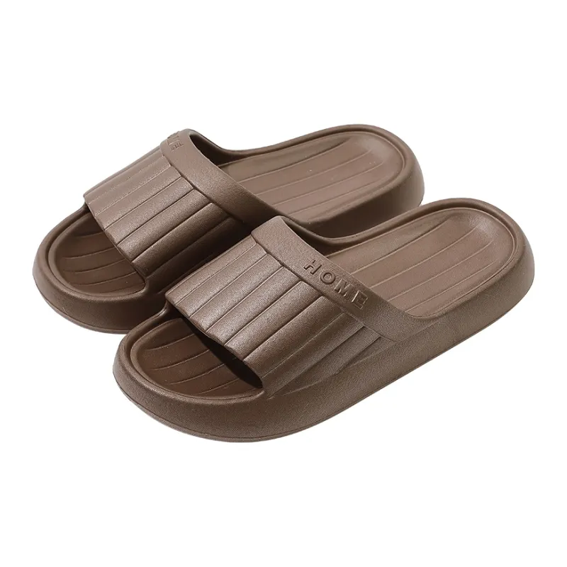 Foot Recreation Minimalist Style Vertical Stripes Letter Comfortable Quiet Slip Resistant Slippers Home Slippers Unisex-30