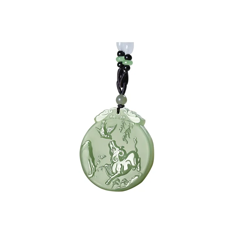 KUNYUYAO Hetian Jade Pendants Pale Greenish White Jade Unisex-7