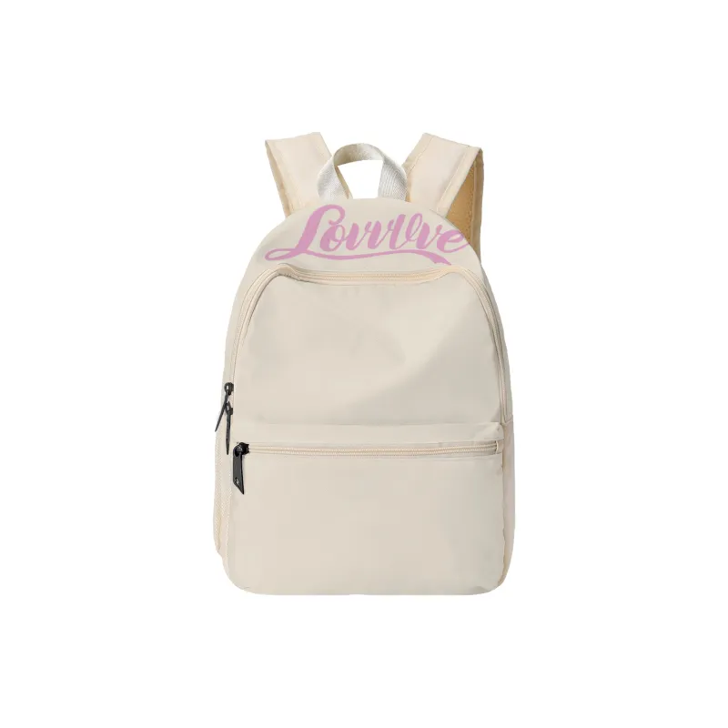 LOVVVVE Polyester Backpack Regular Unisex Beige-0