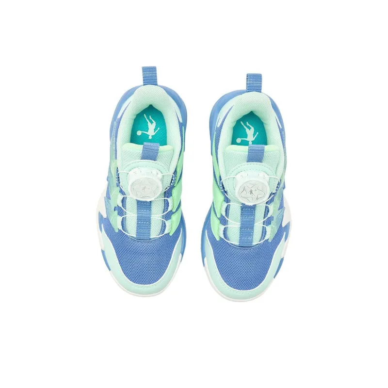 QIAODAN Anti Slip Wear Resistant Low Top Children's Basketball Shoes Blue Children Aged 3 7 Years Old-3