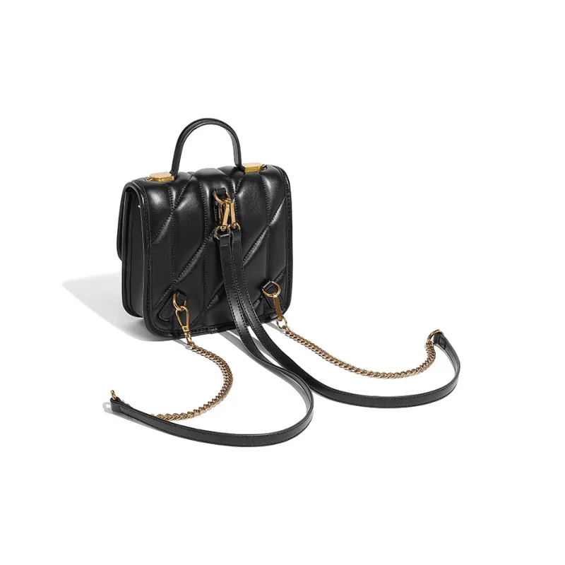 Vigno Synthetic Leather One Shoulder Crossbody Double Shoulder Handbag Regular Women's Black/Brown/Ecru-4