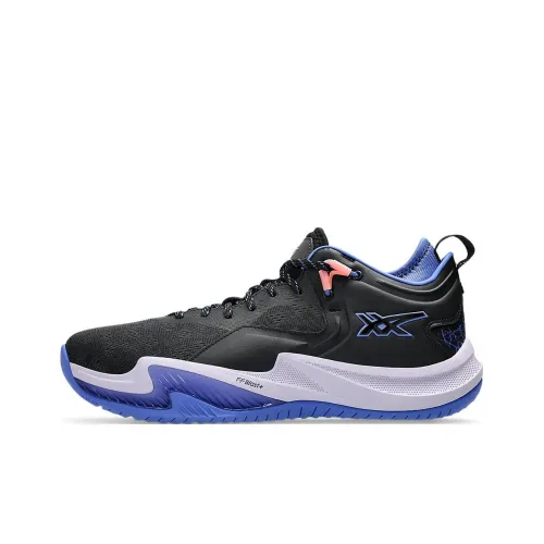 Asics Anti Slip Wear Resistant Low Top Basketball Shoes Unisex Black Blue