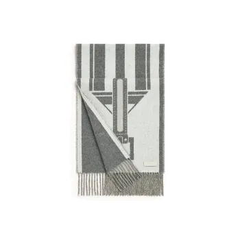 HERMES Cashmere Knit Scarves Women's Gray