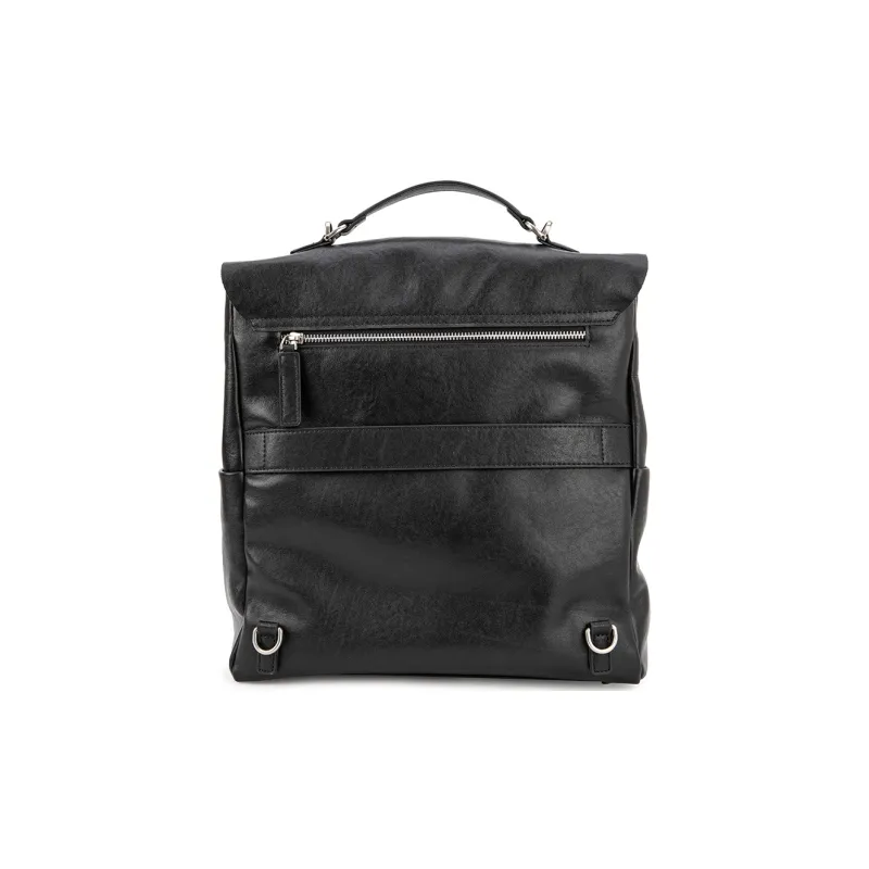 VENOF Top Grain Cow Leather Backpack Large Size Women's Vegetable Tanned Black/Vegetable Tanned Coffee-8