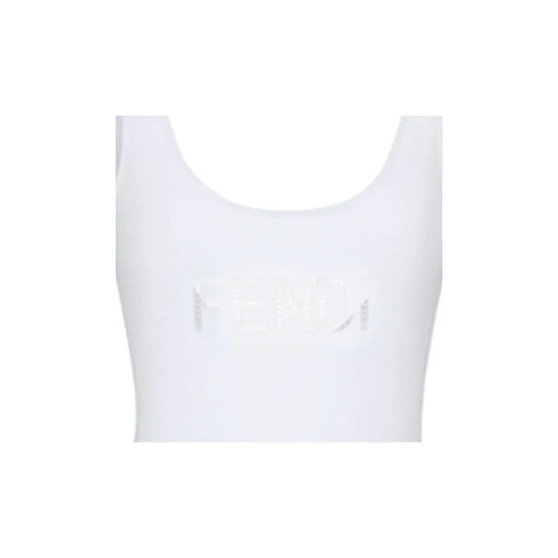 FENDI Ff Lycra Swimsuit 'Milk White'-3