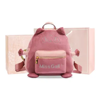 MISS GAIL Synthetic Leather Portable Backpack Large Size Women's Pink/Brown