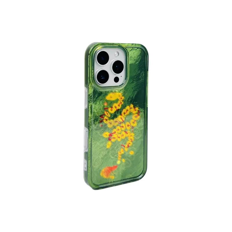 Wei Xin Acrylic Material Money Snake Red Green Phone Cases Compatible With IPhone 16/15 Pro Max/Apple 13/14 Pro/Max-9