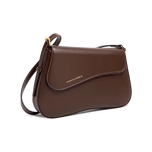 Vigno Synthetic Leather One Shoulder Baguette Bag Regular Women's Black/Dark Brown/Khaki-6