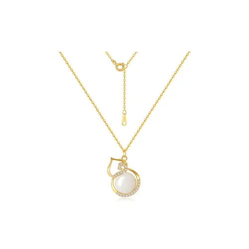 Andaozi Natural Hetian Jade Necklace Pale Greenish White Jade Unisex