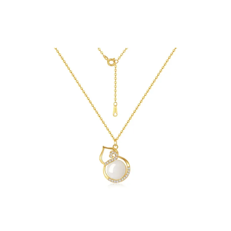 Andaozi Natural Hetian Jade Necklace Pale Greenish White Jade Unisex-0
