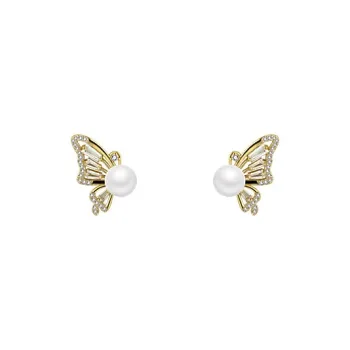 QIANFANGDAHUANGYE Zircon Stud Earrings Women's