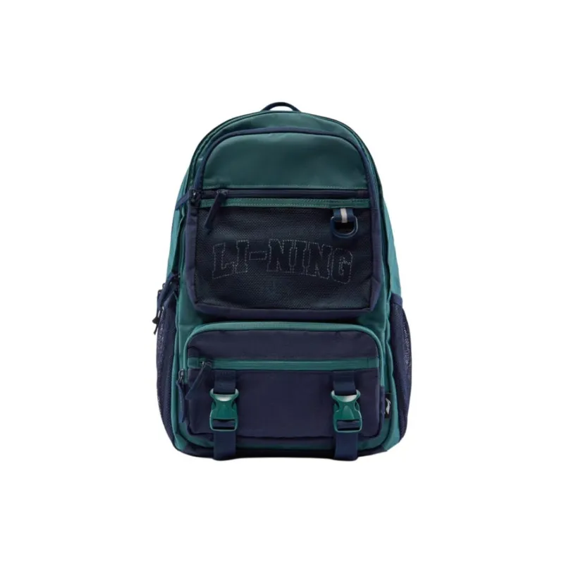 LiNing Polyester Backpack Unisex Ink Green-0