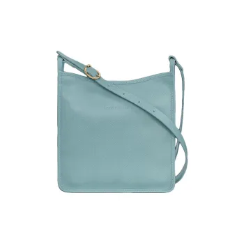 LONGCHAMP Le Foulonné Cow Leather Shoulder Bag Large Size Women's Light Blue