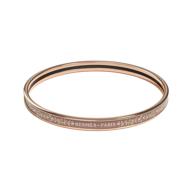 HERMES Enamel Bangles Unisex Rose Gold-0