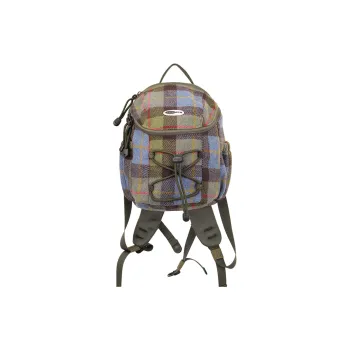 SUMAYZOY Blend Plaid Fabric Backpack Small Size Unisex Marine Blue Plaid/Grimm Green Plaid