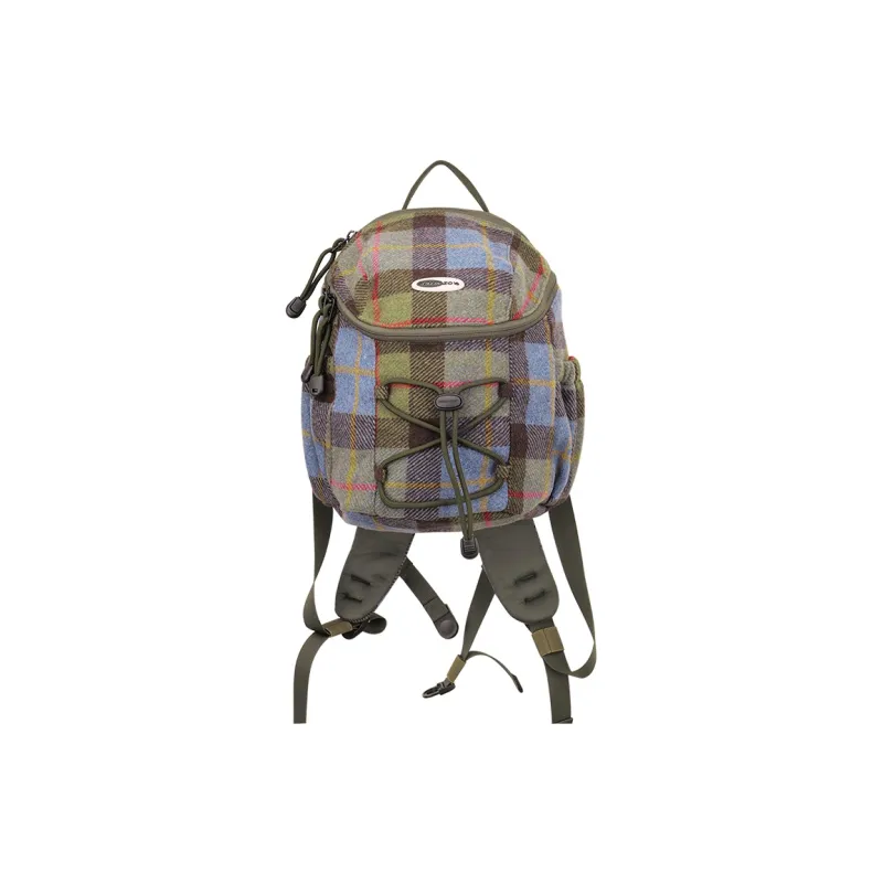 SUMAYZOY Blend Plaid Fabric Backpack Small Size Unisex Marine Blue Plaid/Grimm Green Plaid-6