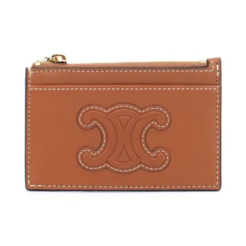 CELINE Smooth Sheepskin Card Holder Women's Tawny