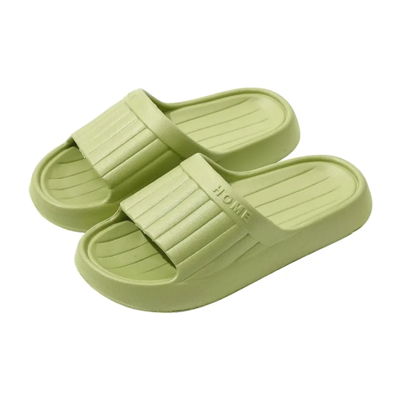 Foot Recreation Minimalist Style Vertical Stripes Letter Comfortable Quiet Slip Resistant Slippers Home Slippers Unisex-10