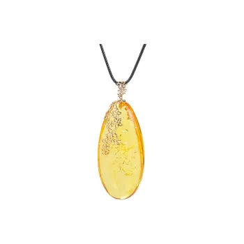 S&A 14K Gold Set With Amber Beeswax Fine Jade Necklaces Women's