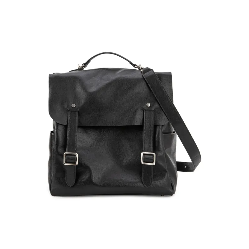 VENOF Top Grain Cow Leather Backpack Large Size Women's Vegetable Tanned Black/Vegetable Tanned Coffee-5