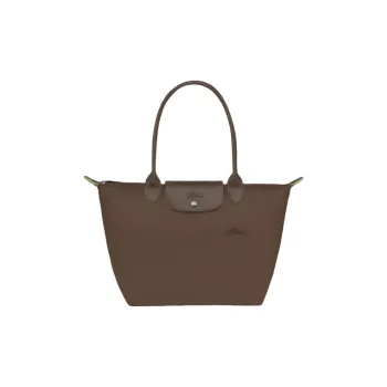 LONGCHAMP Le Pliage Green Polyamide Tote Bag Shopping Bag Handbag Medium Size Women's Mud Earth Tone