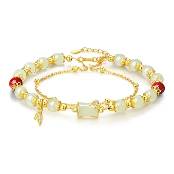 Central Fashion Bracelets Pale Greenish White Jade Women's