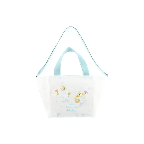 Disney Duffy And Friends Polyester Tote Bag Shopping Bag Shoulder Bag Handbag Unisex White