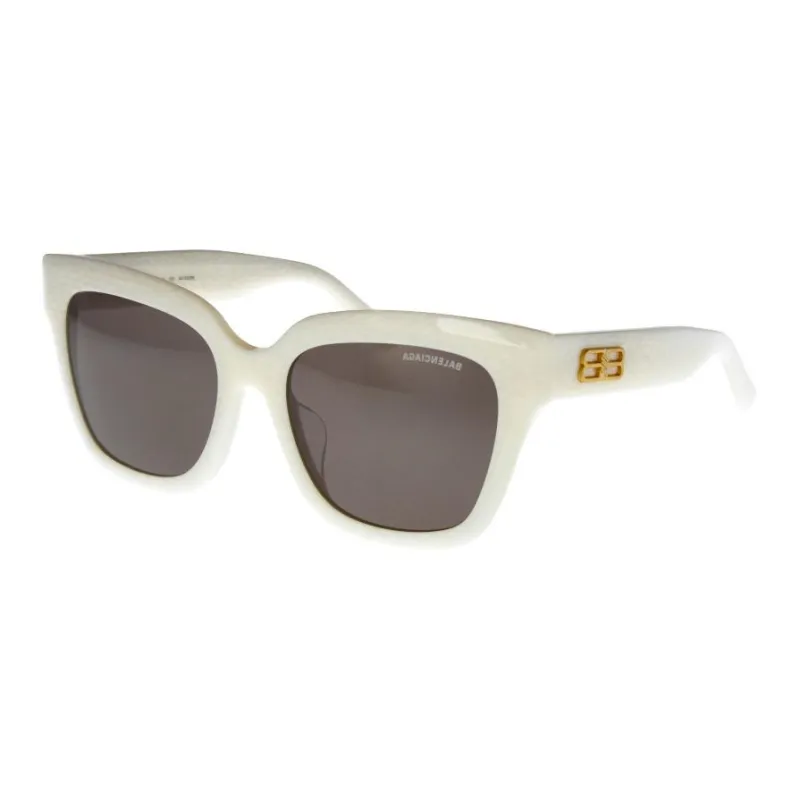 Balenciaga Acetate Irregular Shape Sunglasses Women's White-0