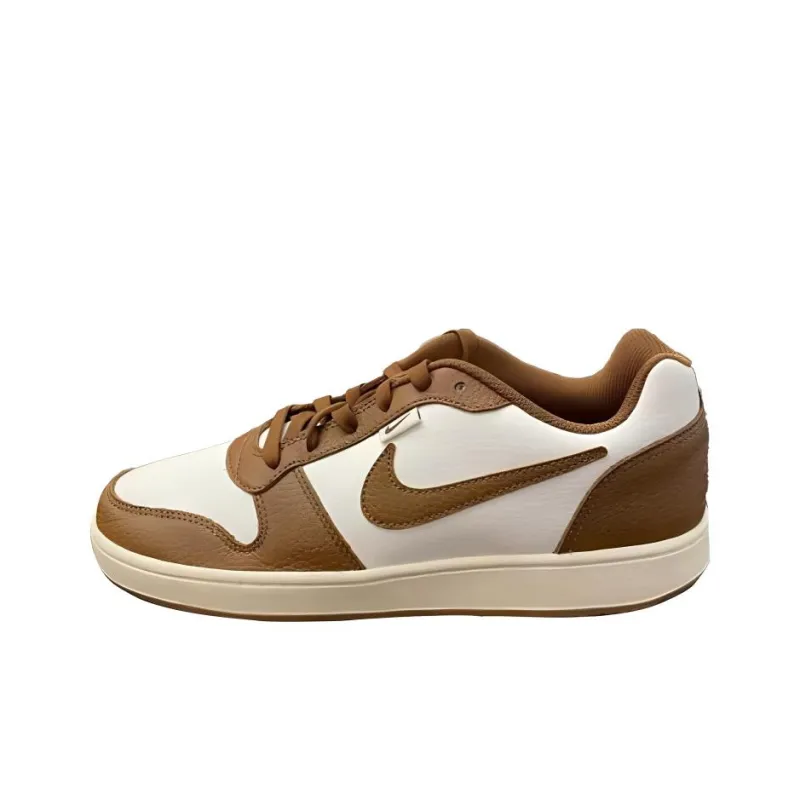 Nike EBERNON Anti Slip Wear Resistant Low Top Skateboard Shoes Men's White Brown-0