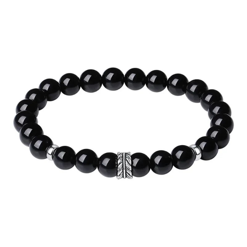 ZUIWENGLANGYASHANWENCHUANG Obsidian Bracelets Unisex-0