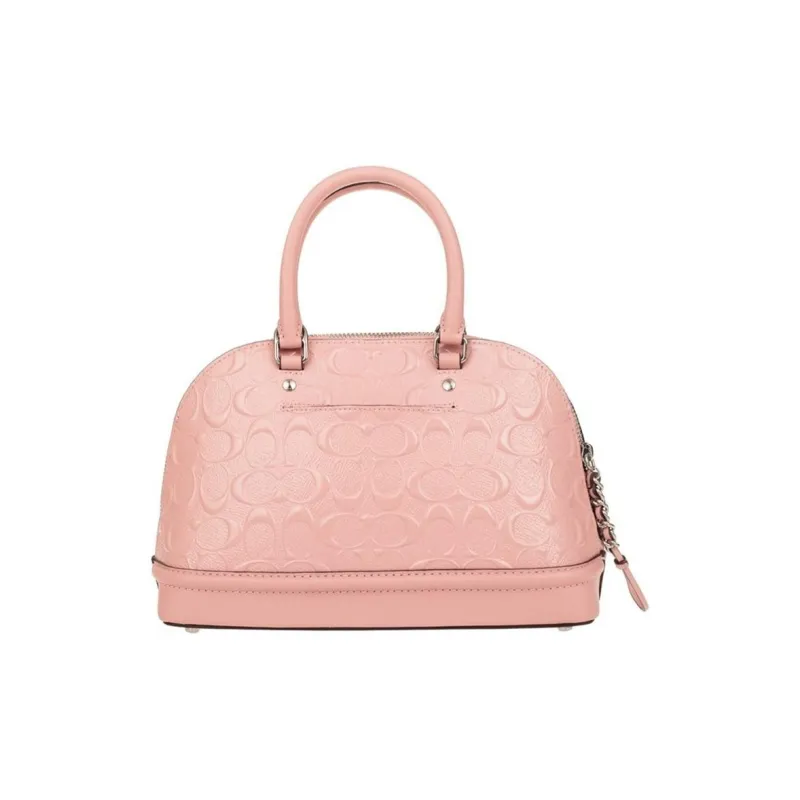 COACH Sierra Leather Dome Bag Handbag Portable Crossbody Bag Crossbody Bag Small Size Women's Meat Cherry Blossom Pink-2