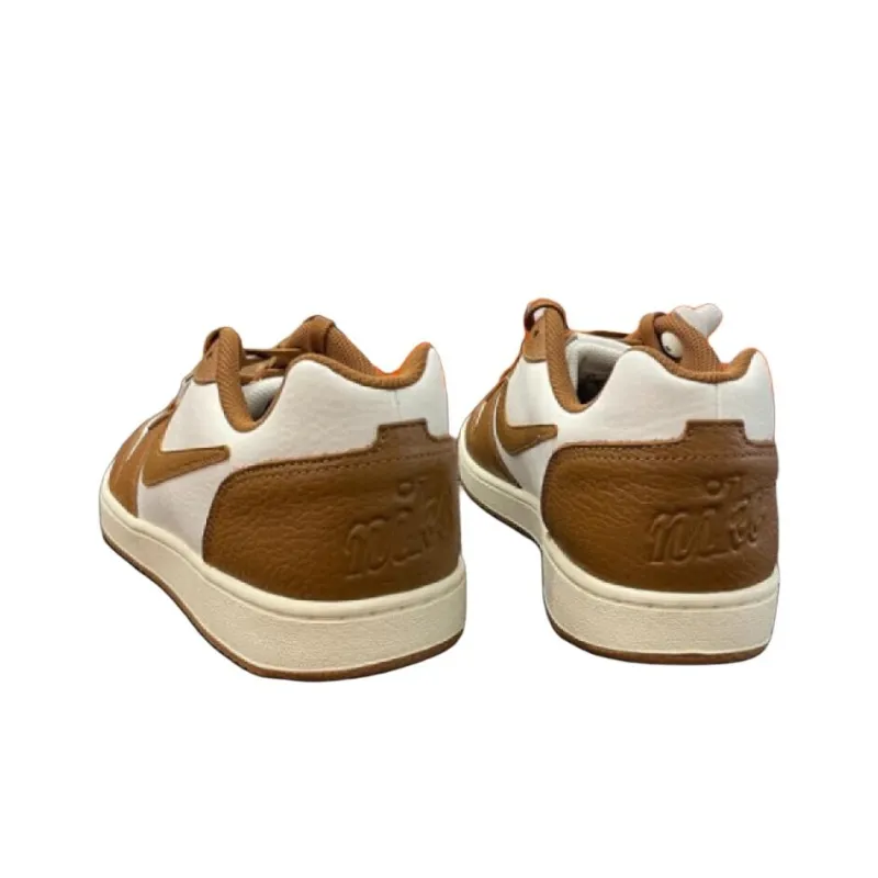 Nike EBERNON Anti Slip Wear Resistant Low Top Skateboard Shoes Men's White Brown-2