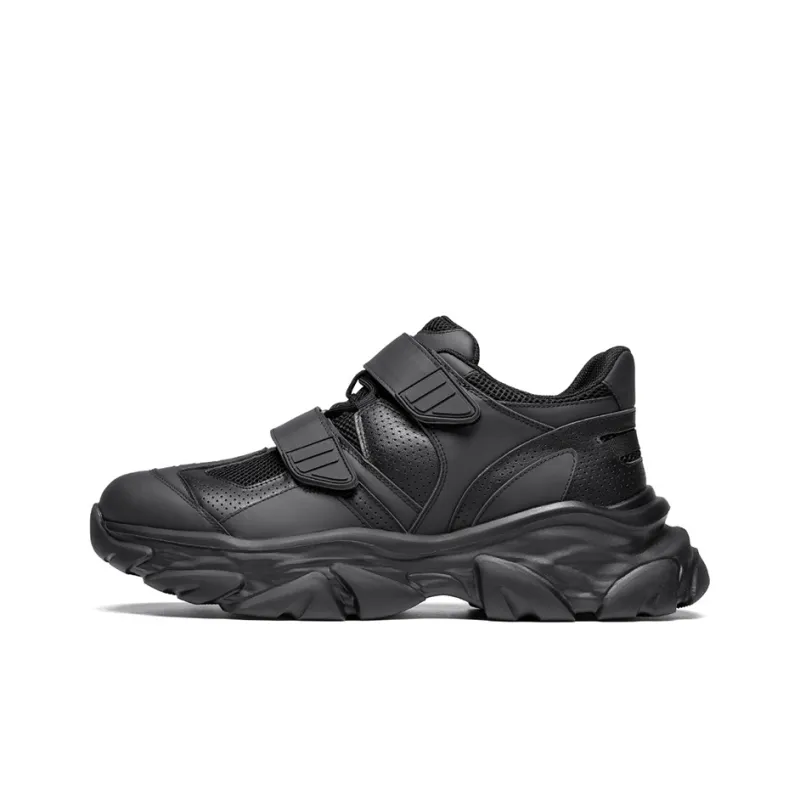 ROBERTA DI CAMERINO Nappa Collection Anti Slip And Wear Resistant Height Increasing Low Top Chunky Sneakers Men's Black-0
