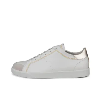 Ecco STREET LITE Anti Slip Wear Resistant Low Top Skateboard Shoes Women's White Gold
