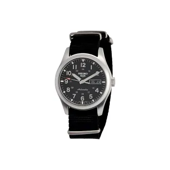 SEIKO Automatic Mechanical Movement Nylon Strap Watch 39mm Men's Watches Black Dial
