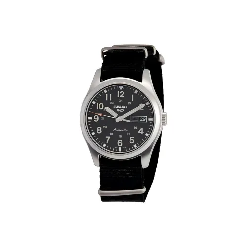 SEIKO Automatic Mechanical Movement Nylon Strap Japanese / Korean Watches 39mm Men's Watches Black Dial