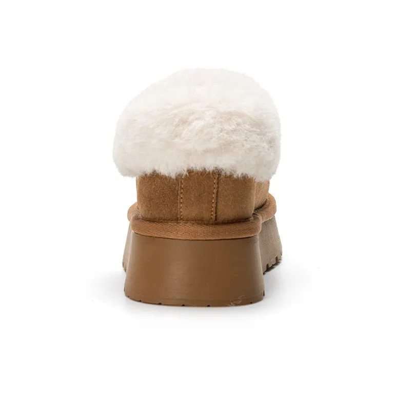 EXULL Q Slip Resistant Warm And Wear Resistant Ankle Length Snow Boots Women's Camel-2