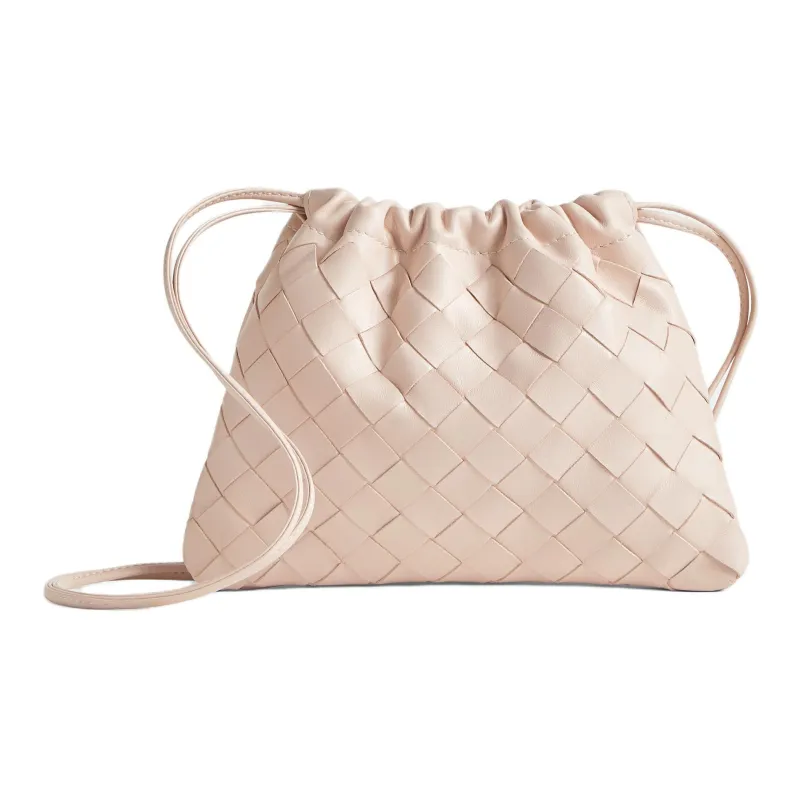 Bottega Veneta Cow Leather Clutch Shoulder Bag Trumpets Women's Relief Pink-0