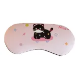 Eye Mask-Pink Skateboard Black Cat, Non-Gel Bag