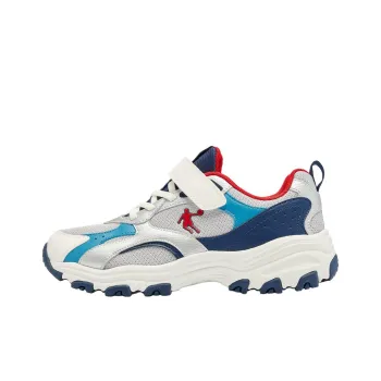 QIAODAN Anti Slip Wear Resistant Low Top Kids Lifestyle Shoes Gray Blue Teenagers